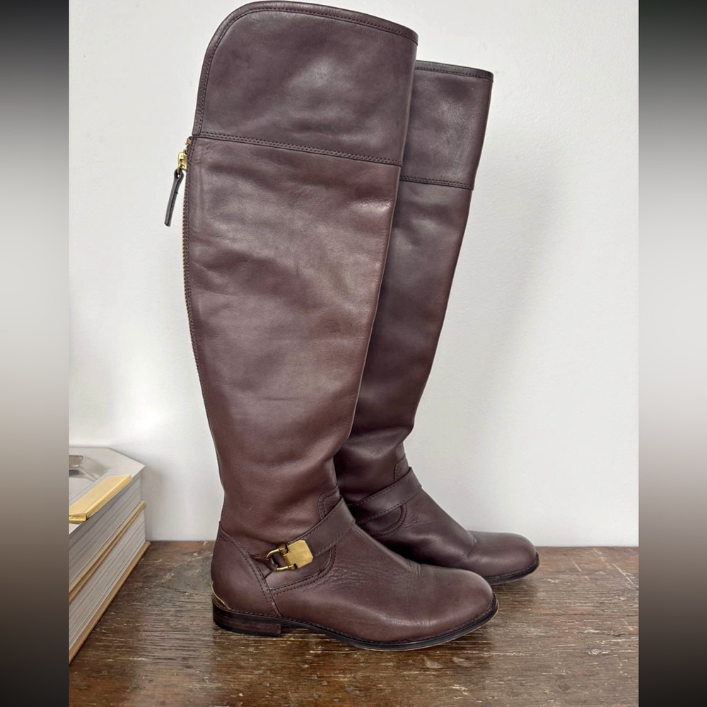 COACH Brown Leather Knee-High Boots